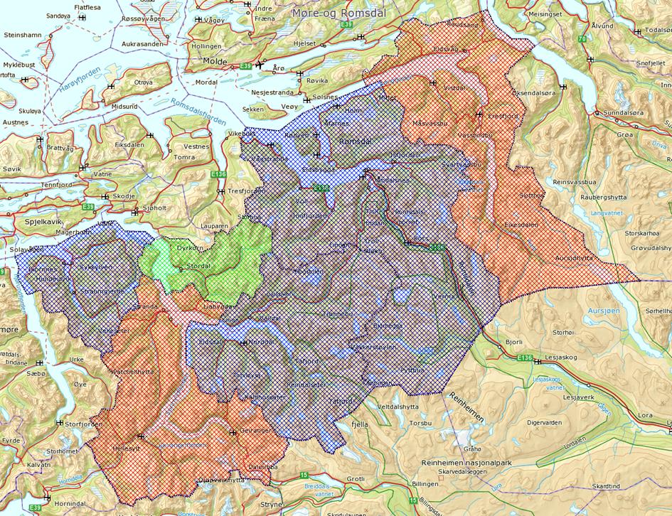 Møre og Romsdal 4943 km2 ønskes skannet Prioritet 1: Nesset og