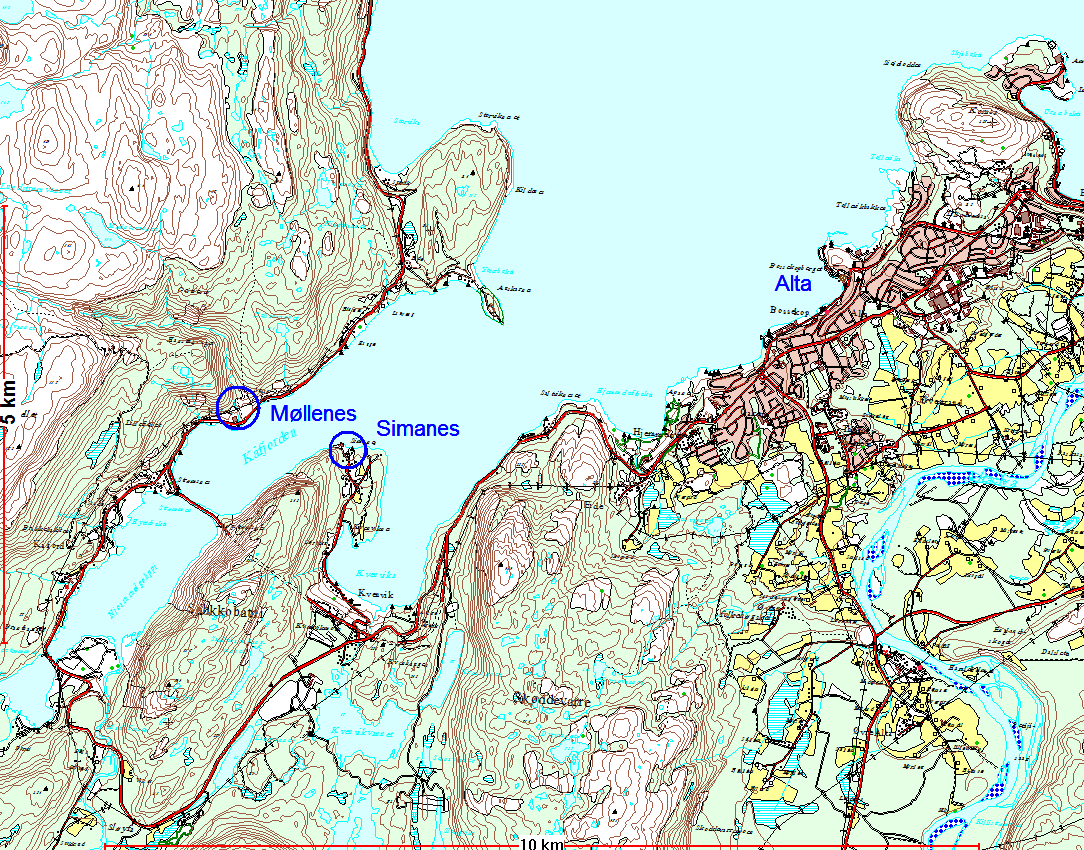 2 Beskrivelse av planområdet 2.1 Planområdets beliggenhet og begrensning Det planlagte industriområdet ligger i Alta kommune.