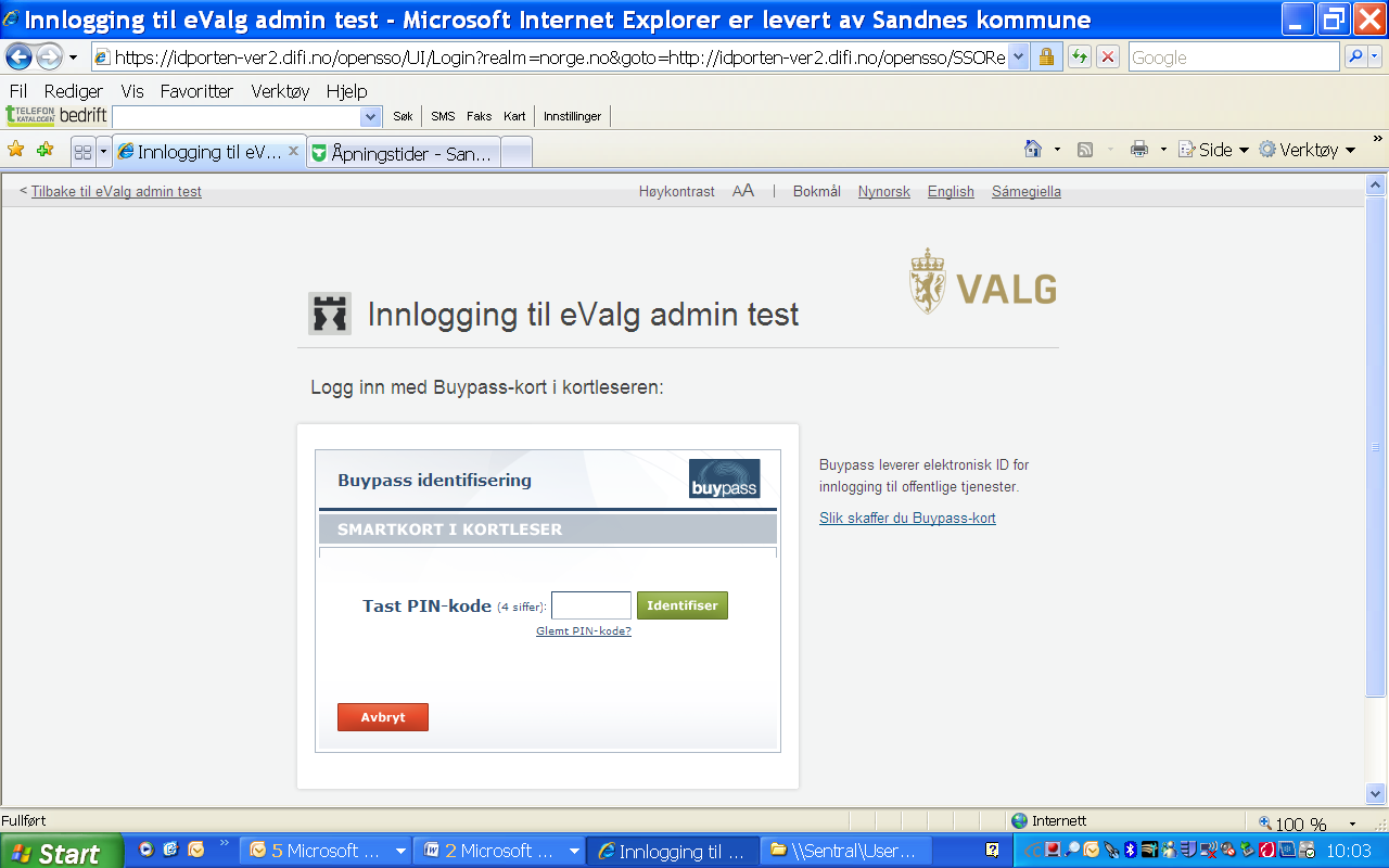 Velg så Buypass som innlogging.