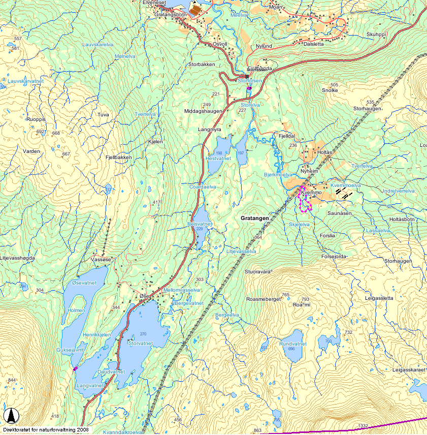 . Øse-reguleringa..1 Områdebeskrivelse Storforsen kraftverk har sitt inntak i en mindre dam i elva om lag på høyde med Bjørnarvatn.