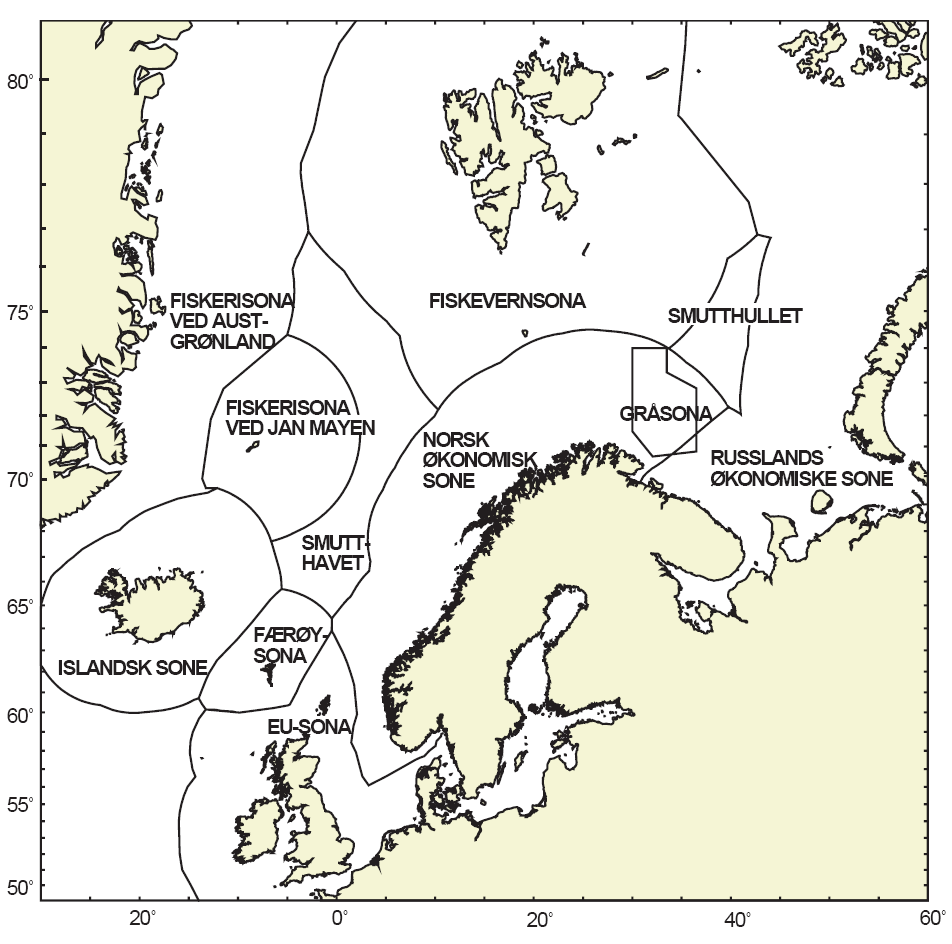 3.2 Ressursutnyttelse 3.2.1 Fiske og fangst. Utredningsområdet omfatter både områder med norsk og med internasjonal råderett, og har flere fiskebestander som vandrer mellom ulike lands fiskerisoner.
