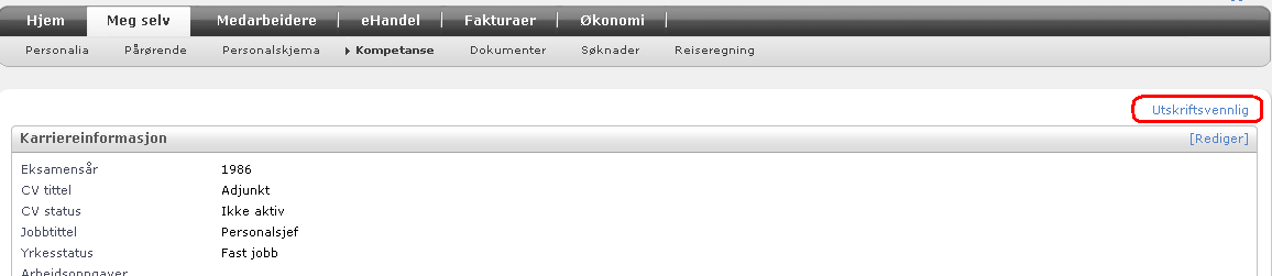 4. Endre og slette Dersom du senere ønsker å slette og gjøre endringer, kan du klikke rett på den linjen du vil endre på (vises i blått) 5.