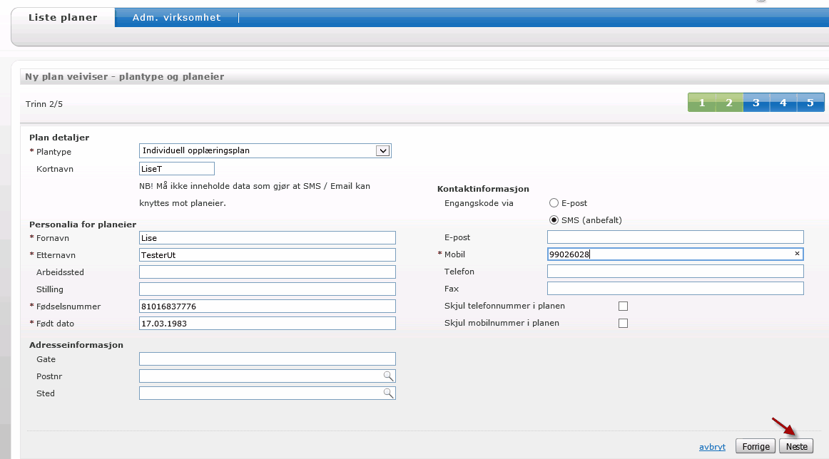 46 SamPro 4.6 SamPro er tilrettelagt for 4 plantyper. Du vil få opp de plantyper som din virksomhet har definert.