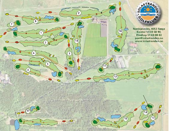 4.7. Idrettsanlegg golfbane Solastranden golfklubb er lokalisert rett ved lufthavnen. Klubben har en 18 hulls seaside bane med en tydelig links-karakter.