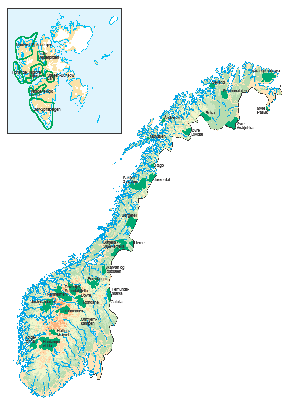 8 Studieområde: Nasjonalparkriket Nasjonalparker i Norge, med