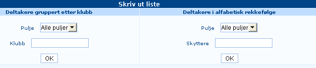 Synkroniser skyttere Synkronisere den lokal skytterdatabasen med den sentrale databasen via Internett.