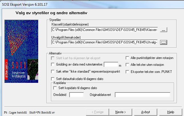 5.4. Eksporter til SOSI AR5-basen skal leveres til Kartverket (Skog og landskap) på SOSI-format. Bruk kommando Eksport, meny WinMap.