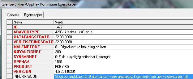 8.2. Tegnforklaring - gruppe OBS! OBS viser flater og grenser som Skog og landskap har «merket» spesielt i periodisk ajourhold.