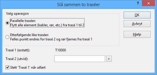 3. Trykk på knappen Foreslå traséer mellom endepunkt for å få Telemator til å finne aktuelle traséer eller knappen Legg til ny trasé for å legge til trasé for trasé. 4.