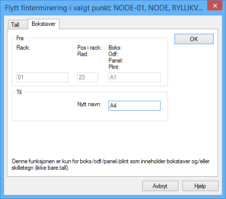 8. Ved å bla i listen i kartoteket Punkt Zoom finterminering vil du nå kunne se at den raden eller plinten du laget mellomrommet for ikke benyttes lenger.