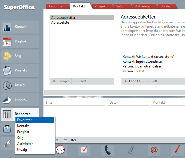 KAPITTEL 10: RAPPORTER I dette kapittelet skal vi ta for oss rapportfunksjonen i SuperOffice Sales & Marketing.