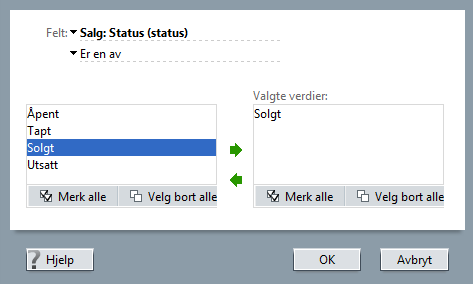 2. Klikk på pilen ved siden av feltet Denne måneden, endre tidsrommet til Forrige måned og klikk på OK. Rapporten din kommer nå bare til å inneholde salg fra forrige måned. 3.