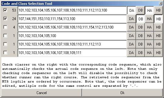 Trykk [Wizard]. TTIME spør etter database og MTR-loggfiler. Under Date Selection Tool kan man velge relevante brikker fra loggfil etter dato kun viktig hvis MTR en ikke var tom før løpet.