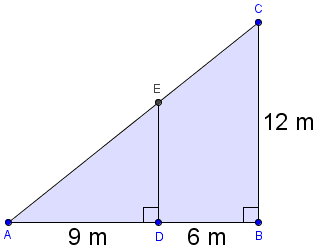 a) Hva kalles figuren til venstre? b) Finn arealet til figuren. Oppgave 18. a) Hvor stor er vinkel C? b) Hva slags trekant er trekanten ABC på figuren?