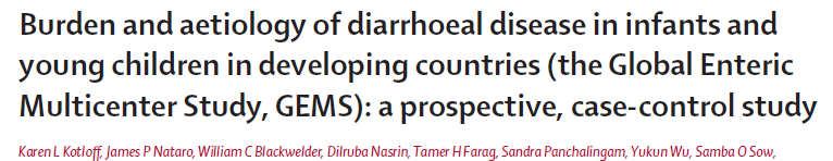 Case-control multisenterstudie 9 500 barn < 5 år Moderat/alvorlig diarè 2 % døde innen 90 dager 1/3 in første uke, 1/3 fra 8-21 dager, 1/3 senere 55% døde heime etter