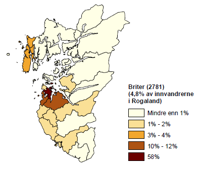 Rogalands 10 største innvandrergrupper i 2012 Briter, den 4.