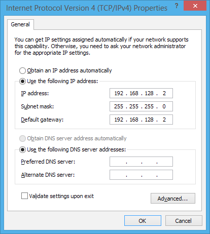 Konfigurere en statisk IP-nettverkstilkobling eller 1. Gjenta trinn 1 til 5 under Koble til en dynamisk IP/ PPPoE-nettverksforbindelse.