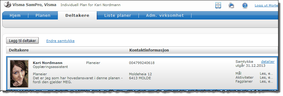 40 SamPro 4.0 Hvis personen finnes fra før i SamPro Når en skal legge til en ny deltaker er det viktig at en først sjekker om personen allerede er registrert i SamPro.