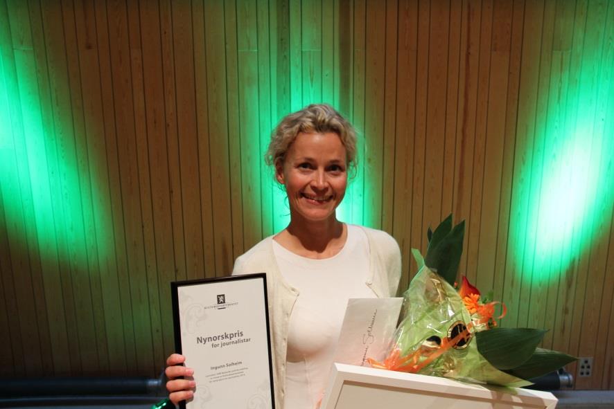 KULTURDEPARTEMENTET SIN NYNORSKPRIS FOR JOURNALISTAR Årsrapport 2014 NRK-journalist Ingunn Solheim fekk Kulturdepartementet sin nynorskpris for journalistar i 2014.