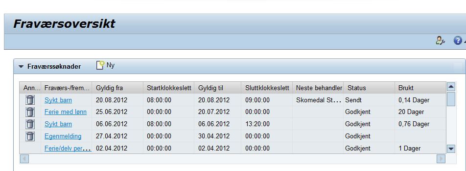 Klikk på knappen Kontroller. Ved å klikke på knappen Send vil din fraværssøknad sendes automatisk til prosten for godkjenning.