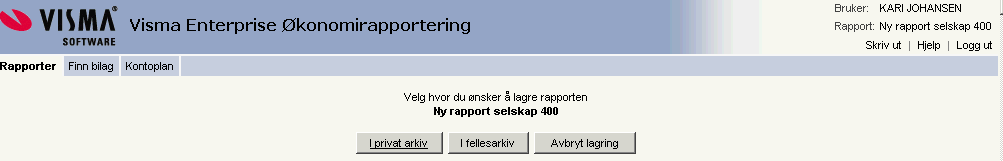 Merk deg at det er rapportdefinisjonen du lagrer, ikke rapportresultatet.