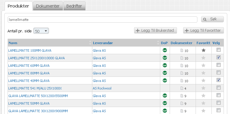 A2: Søk Søk i Produkter, Dokumenter og Bedrifter A2:1 Produkter Her vil du få listet opp alle Produkter som er tilgjengelig i cobuilder sitt vareutvalg.