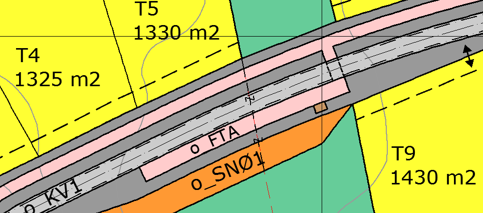 3.3.2 Samferdsel og teknisk infrastruktur Kjøreveg O_KV1-2 er offentlige kjøreveger. KV2 er eksisterende veg der kun krysset mot KV1 må utbedres.