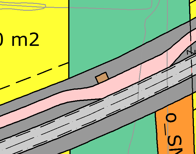 Figur 15 Gang- og sykkelveg helt vest i feltet, ved kantstopp og helt øst i feltet Annen veggrunn teknisk anlegg Dette er grøfteareal som skal brukes til nødvendige skjæringer og fyllinger.