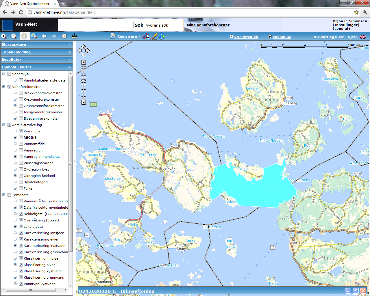 Brimsefjorden (0242020200-C) Svært god (bunndyr: svært god) Liten grad Fiskeoppdrett Liten grad Søppelfyllinger Overvåkingsdata mm: Resipientgransking,