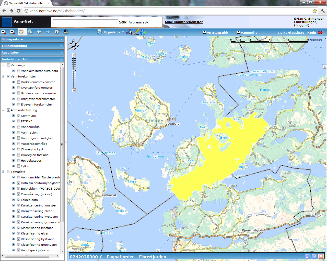 Fognafjorden Fisterfjorden (0242020300-C) Moderat (bunndyr: moderat) Middels grad Fiskeoppdrett Overvåkingsdata mm: MOM-C undersøkelse i Kobbavika i Finnøy kommune. SAM e- rapport nr 8-2010.