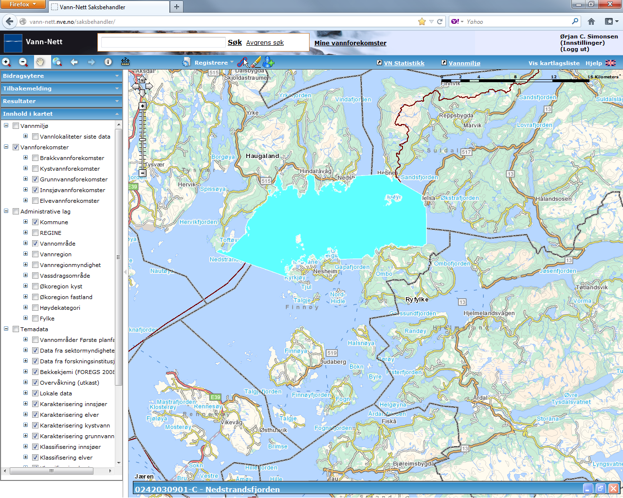 Nedstrandsfjorden (0242030901-C) Moderat eksponert kyst God (data fra nabovannforekomst) Liten