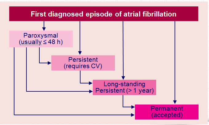 Klassifikasjon av Atrieflimmer Paroksystisk vanligvis <48t Persisterende Krever