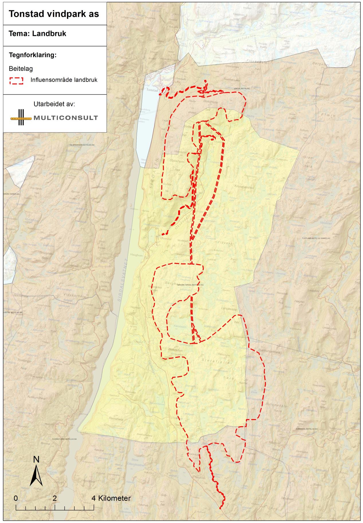 Figur 30. Beitelag innenfor influensområdet til Tonstad vindpark.