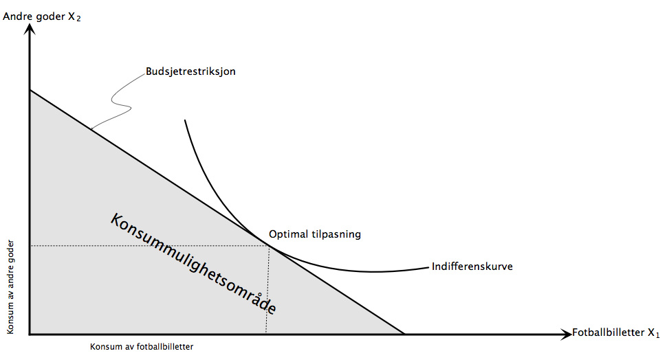 Figur 2: Konsumentilpasning Jeg har dermed definert en etterspørselfunksjon på følgende form.