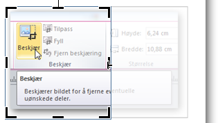 5. Jobbe med grafikk Beskjære bilder. Noen ganger kan det være behov for å beskjære et objekt, dvs. kutte bort deler av bildet. 1.