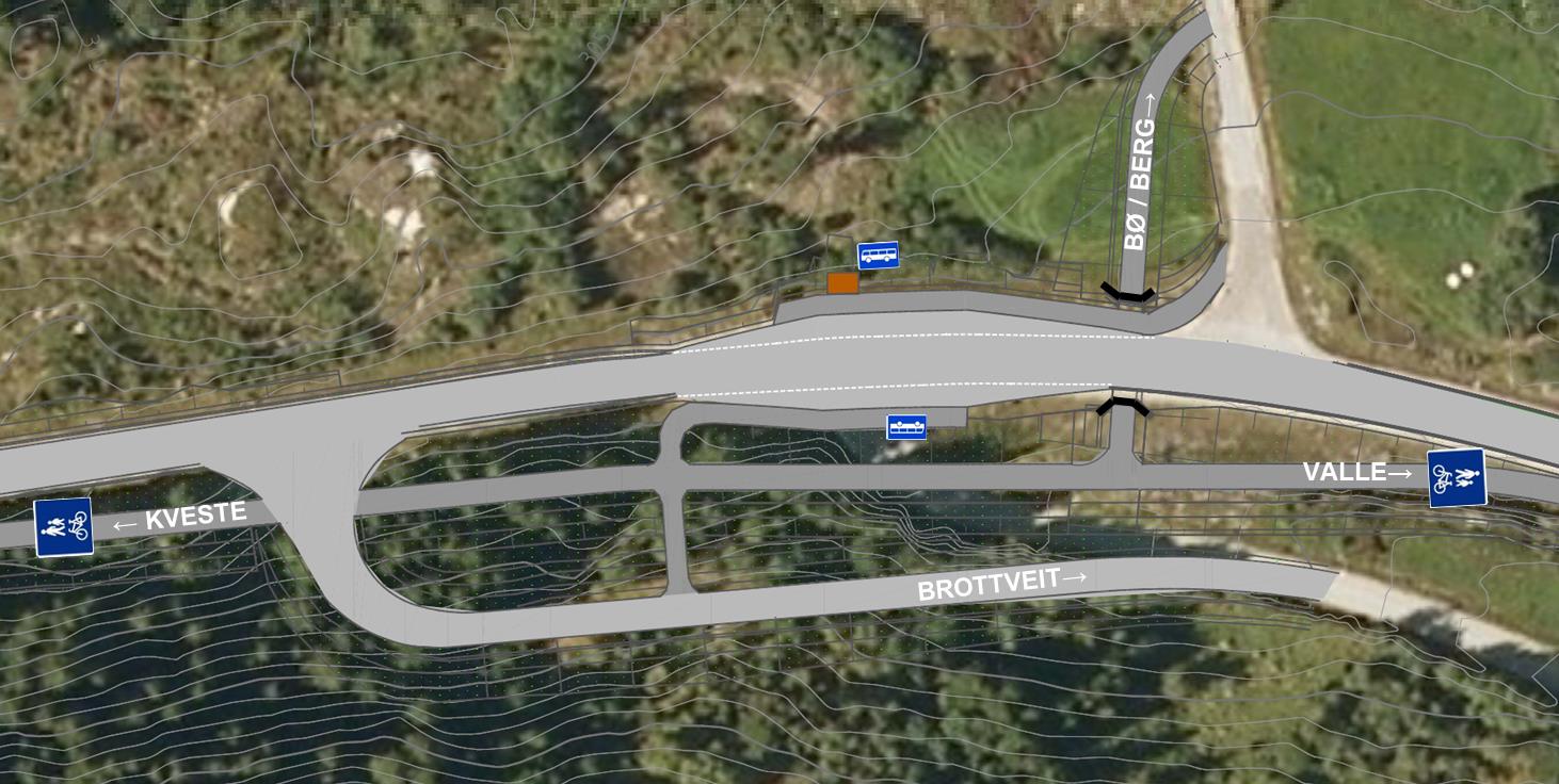 6.6 Konstruksjoner Det er kun foreslått en konstruksjon på strekningen. Det er ved P4310, der det reguleres inn en undergang for planskilt GS-krysning ved kryss mot Bø og Berg. Bredde 3.