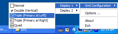 Trippel (størst til høyre) eller Kvad Acer GridVista støtter bruk av to skjermer, som kan deles opp uavhengig av hverandre.