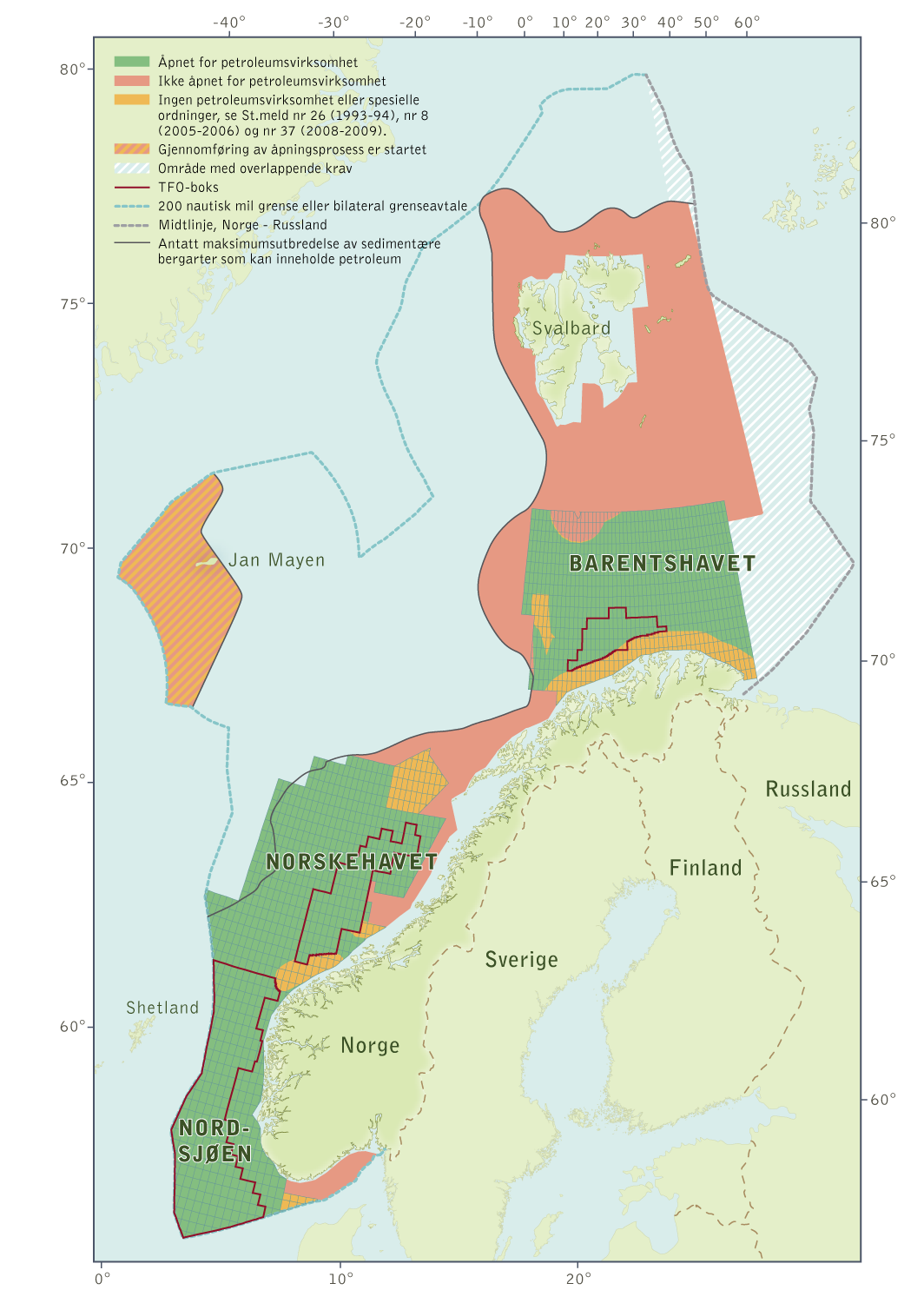 4 Utforskningshistorie Det er Stortinget som, etter forslag fra regjeringen, beslutter om nye områder skal åpnes for petroleumsvirksomhet.