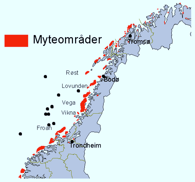 000 < 800 < 500 70.000 Røst Røst < 20.000 2.000 < 1.000 600.000 Fugløy Gildeskål - - - 10.000 Lovunden Lurøy - - - 60.000 Sklinna Leka 50 < 20 < 30 5.000 Figur 5.