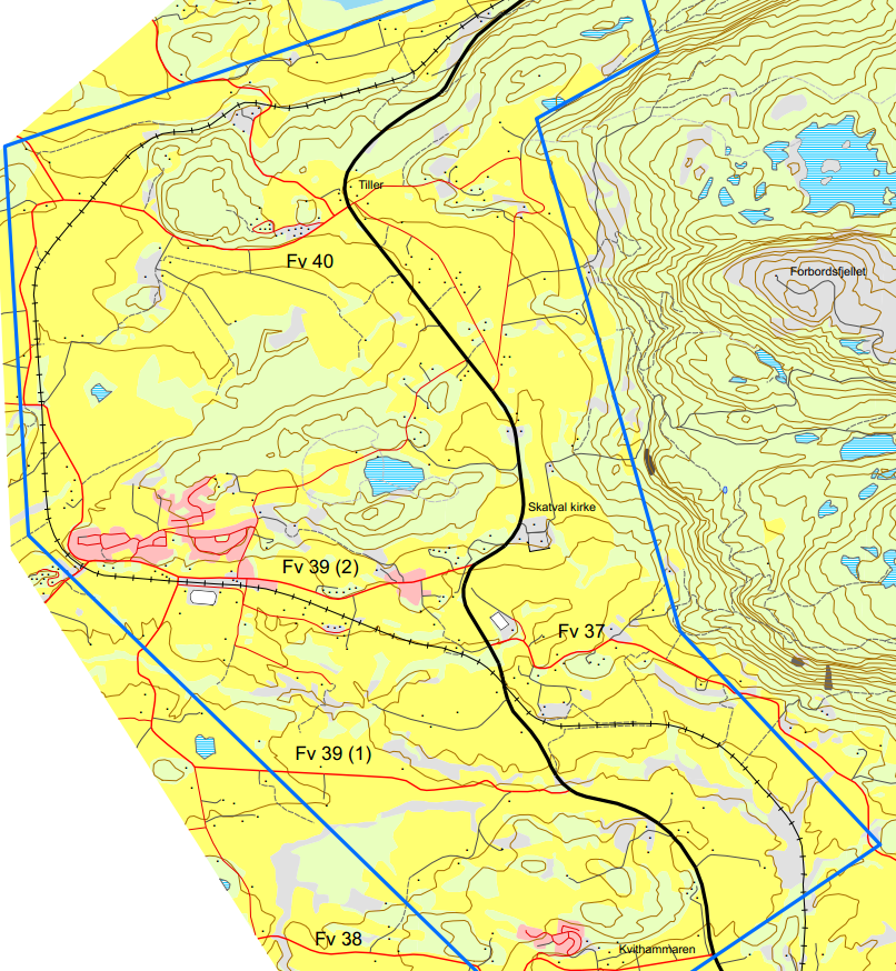 Kapittel 3 Inndeling i parseller 3.1 Parsell 1, Skatval Parsell nummer 1 starter ved Kvithammar (krysset mellom E6 og Fv38) i sør og ender ved Krokvika i Nord.