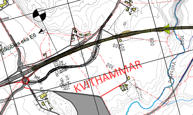 Kommunedelplan (KDP) med Konsekvensutredning E6 Kvithammar-Åsen 28 4.2.1 Kryss på E6 Kryssene skal bygges planskilt og utformes i samsvar med håndbok N100 Veg- og gateutforming.