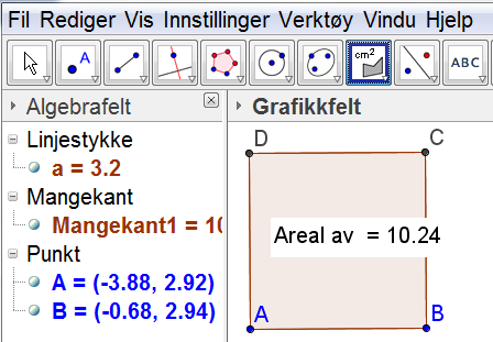 Da merkes det av et punkt som vil ligge på en linje gjennom toppunktet slik at vinkelen blir 75. Vi tegner en stråle fra vinkelens toppunkt gjennom punktet.