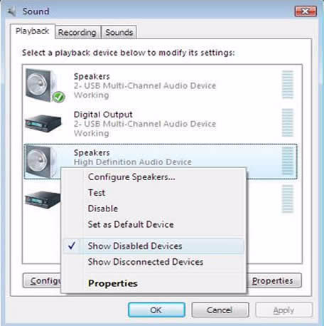 3. Edre stadardehete Soud playback (Lydavspillig) til oe aet e 2-USB Multi-Chael Audio Device (Flerkaals USB-lydehet).