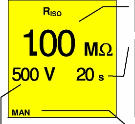 Macrotest 5035 side 4 MΩ Isolasjonstest: Installasjonens isolasjonsmotstand måles lett og sikkert. Ved nominell driftspenning under 500V skal det velges 500V DC testspenning.