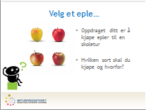 Velg et eple Læringsmål Bærekraftig utvikling