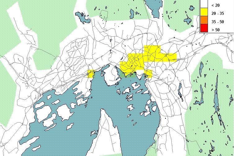 Tiltaksutredning for luftkvalitet i Oslo og Bærum kommune 102 Ut fra en samlet vurdering av tiltakenes effekt på både NO 2 og PM 10 antas det at en reduksjon av trafikkvolumet på 5 % sammen med de to