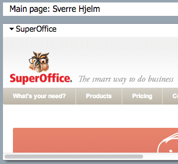 SuperOffice Customer Service Web-paneler på startsiden Vi har lagt til støtte for å opprette web-paneler i startbildet.