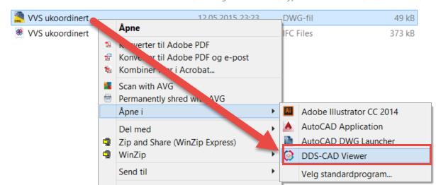plumbing Jeg åpner VVS filen som DWG i DDS-CAD
