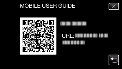 Innstillingsmeny SETUP (video/stillbilde) Mobile User Guide Viser QR-koden for å få tilgang til den mobile brukerhåndboken 0 Nettportalen vises når QR-koden har blitt lest korrekt Velg modellnavnet