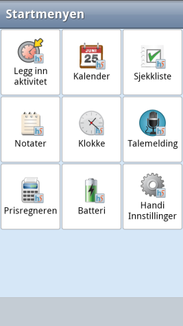 19. Velg type konfigurasjon og trykk på Neste. Ved alternativene Ny Handi-bruker og Slett minnekortet: Velg grunninnstilling, Nivå 1, Nivå 2 eller Nivå 2 og trykk på Neste.